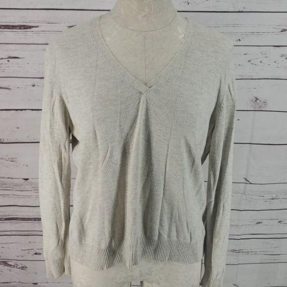 George VNeck Oatmeal brown XL Sweater - Picture 2 of 6